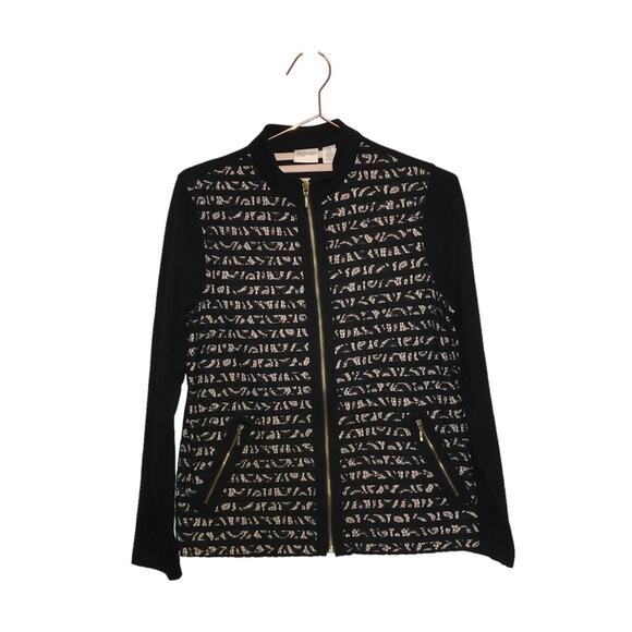 Zenergy by Chicos lace knit striped jacket size 0 small - Picture 2 of 8